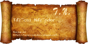 Técsi Nándor névjegykártya