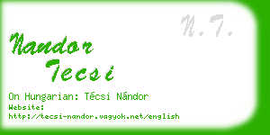 nandor tecsi business card