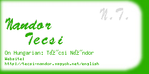 nandor tecsi business card